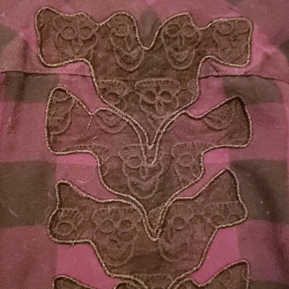Purple plaid lace vertebrae shirt - Picture 4 of 4